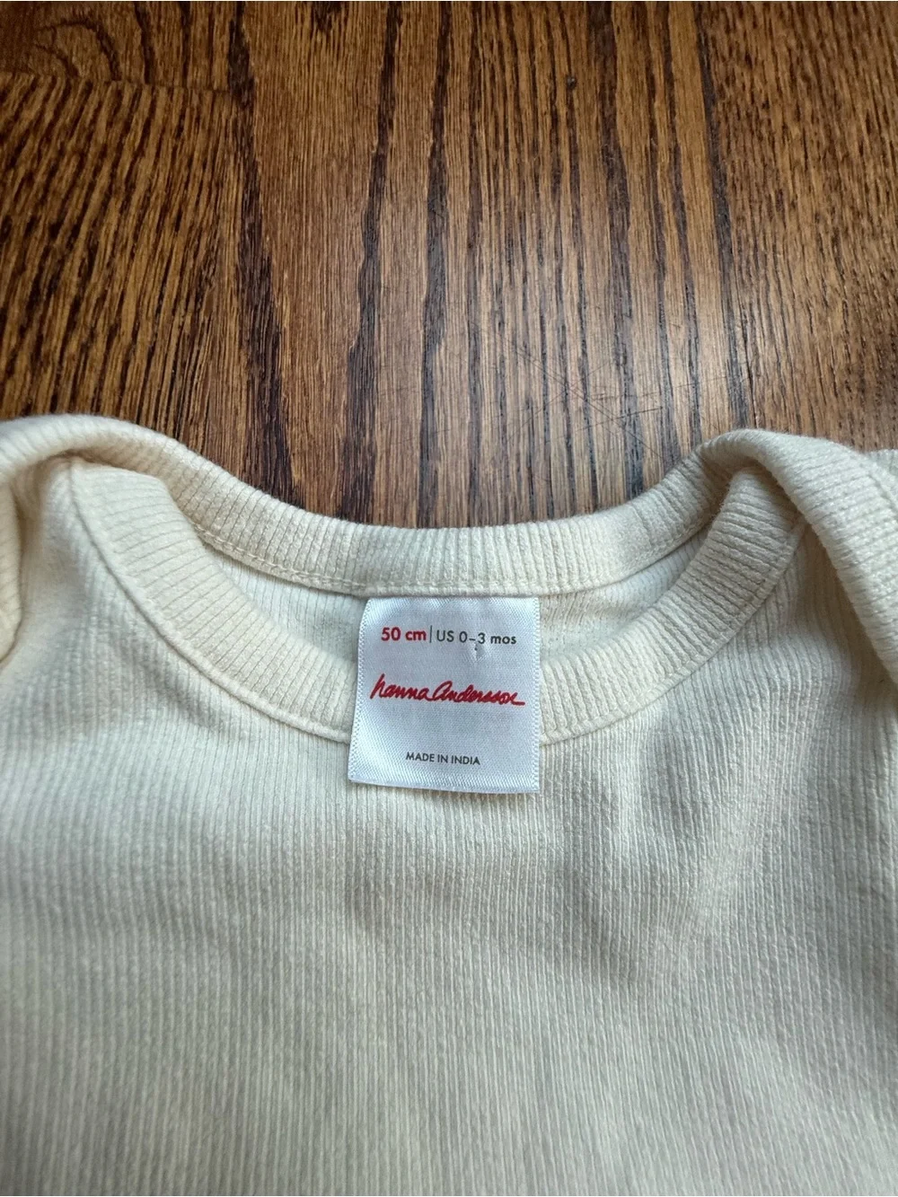Hanna Andersson Cream Ribbed Onesie Bodysuit 0-3 Months